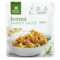 Simply Organic, Соус Korma Simmer, індійські страви, 6 унцій (170 г)
