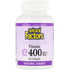 Витамин Е прозрачный Natural Factors (Vitamin E) 400 МЕ 60 капсул купить в Киеве и Украине