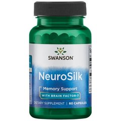 Вітаміни з фактором мозку-7, NeuroSilk with Brain Factor-7, Swanson, 200 мг, 60 капсул