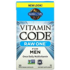 Сырые мультивитамины для мужчин, Raw One for Men, Vitamin Code, Garden of Life, 30 вегетарианских капсул купить в Киеве и Украине