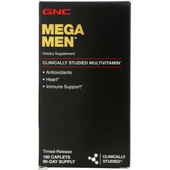GNC, Mega Men, клінічно вивчені мультивітаміни для чоловіків, 180 капсул
