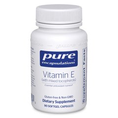 Вітамін E зі змішаними токоферолами Pure Encapsulations (Vitamin E With Mixed Tocopherols) 400 МО 90 капсул