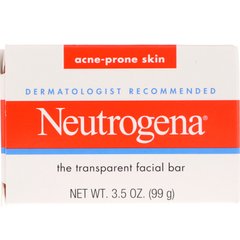 Прозорий бар для обличчя, схильна до вугрів шкіра, Neutrogena, 99 унцій (99 г)