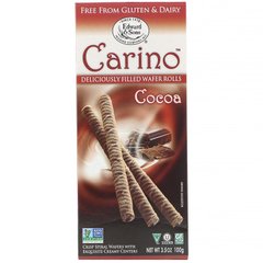 Carino, вафельні трубочки з начинкою, какао, Edward,Sons, 100 г