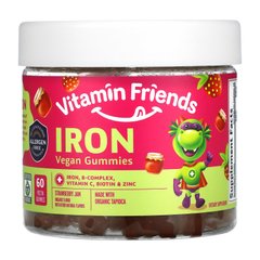Vitamin Friends, жувальні таблетки із залізом, зі смаком полуниці, 60 жувальних таблеток із пектином