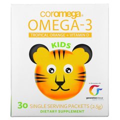 Детская Омега-3 Coromega (Omega-3 kids) 650 мг 30 пакетиков со вкусом апельсина купить в Киеве и Украине