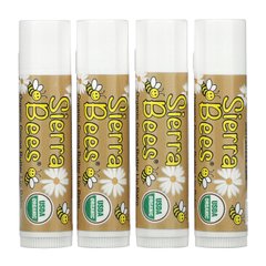 Органічні бальзами для губ, олія какао, Sierra Bees, 4 в упаковці, по 4,25 г (0,15 унц) Кожен