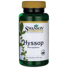 Іссоп аптечний, Hyssop, Swanson, 450 мг, 100 капсул