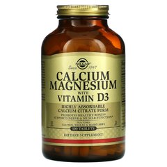 Кальций и магний с витамином Д3 Solgar (Calcium Magnesium with Vitamin D3) 300 таблеток купить в Киеве и Украине