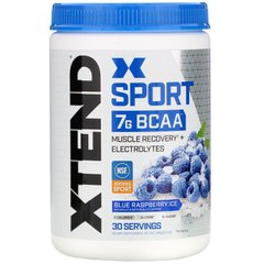 BCAA, Xtend Sport, 7G BCAA, блакитний малиновий лід, Blue Raspberry Ice, Scivation, 345 г
