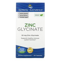 Гліцинат цинку, Zinc Glycinate, Nordic Naturals, 20 мг, 60 капсул