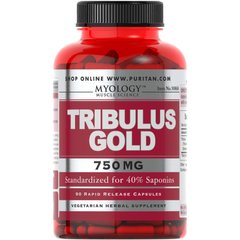 Трибулус золотой стандартизированный экстракт Puritan's Pride (Tribulus Gold Standardized Extract) 750 мг 90 капсул купить в Киеве и Украине