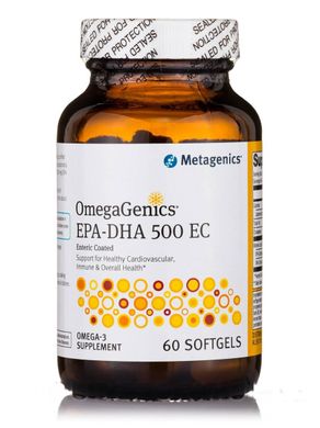 Омега ЕПК-ДГК 500 ентеросолюбільне покриття Metagenics (OmegaGenics EPA-DHA 500) 60 м'яких капсул