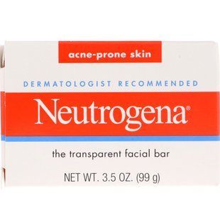 Transparent bar for face, acne-prone skin, Neutrogena, 99 ounces (99 g)
