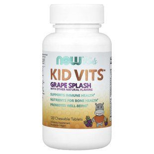 NOW Foods, Kid Vits&trade;, Grape Splash, 120 Chewable Tablets купить в Киеве и Украине