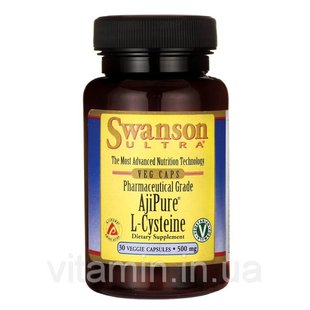 L-Цистеин, AjiPure L-Cysteine, Pharmaceutical Grade, Swanson, 500 мг, 30 капсул купить в Киеве и Украине