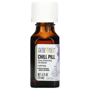 Aura Cacia, Освежающее и расслабляющее средство Chill Pill, 0,5 жидких унций (15 мл) купить в Киеве и Украине