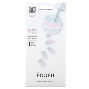 Edgeu, Perfect Gel Nail Wraps, ENA 442 дзеркально-блакитний, набір із 19 предметів