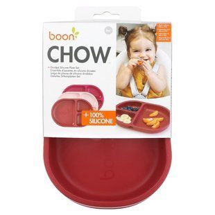 Boon, Chow, Divided Silicone Plate Set, 6m+, Pink, 3 Pack купить в Киеве и Украине