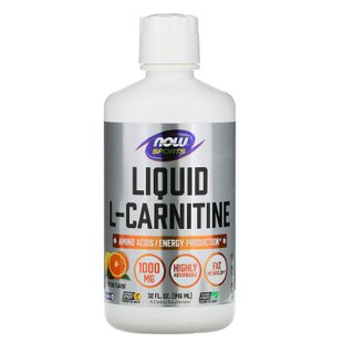 Карнитин жидкий Now Foods (L-Carnitine Sports) 1000 мг 946 мл купить в Киеве и Украине