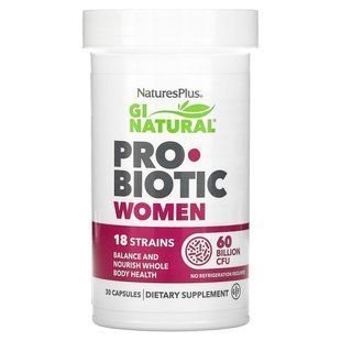 Пробиотики для женщин GI Nature's Plus (Probiotic 60 млрд КОЕ) 60 млрд КОЕ 30 капсул купить в Киеве и Украине