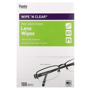 Flents, Wipe 'N Clear, Pre-Moistened Lens Wipes, 100 Wipes купить в Киеве и Украине