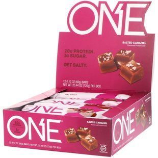 Батончик One, соленая карамель, One Brands, 12 батончиков по 2,12 унции (60 г) купить в Киеве и Украине