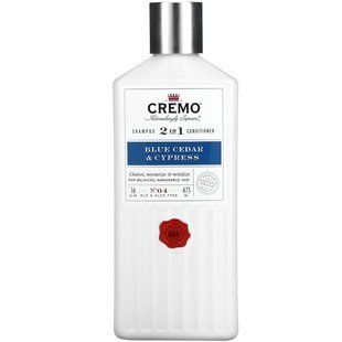 Cremo, Шампунь-кондиціонер 2 в 1, № 4, блакитний кедр та кипарис, 16 рідких унцій (473 мл)
