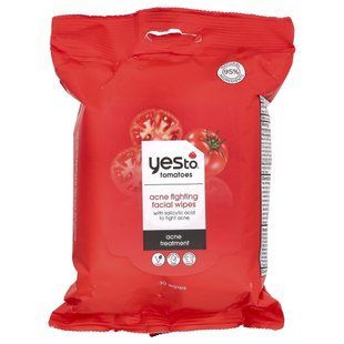 Yes To, Acne Fighting Facial Wipes, Tomatoes, 30 Wipes