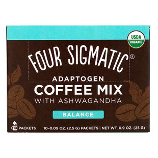 Адаптогенная смесь для кофе, низкокалорийная, с корицей, Four Sigmatic, 10 пакетиков, 0,09 унций (2,5 г) каждый купить в Киеве и Украине