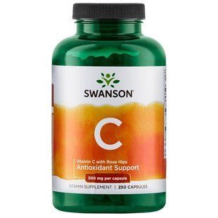 Вітамін C і Шипшина, Vitamin C with Rose Hips, Swanson, 500 мг, 250 капсул