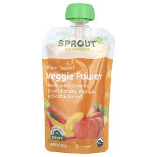 Сладкий картофель с манго, абрикосом и морковью, Veggie Power, Sweet Potato with Mango, Apricot & Carrot, Sprout Organic, 113 г купить в Киеве и Украине