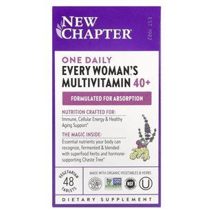 Мультивитамины для всех женщин 40+ "одна в день", Every Woman's One Daily 40+ Multivitamin, New Chapter, 48 таблеток купить в Киеве и Украине