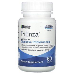 Houston Enzymes, TriEnza, ферменти для прийому при травній непереносимості, 60&nbsp;капсул