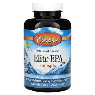Омега-3, Elite EPA Gems, Carlson Labs, 1000 мг, 120 капсул купить в Киеве и Украине