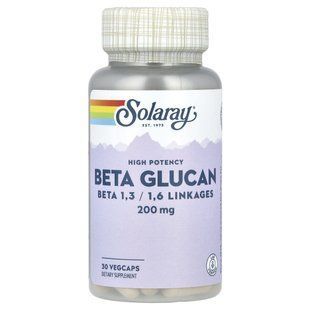 Solaray, Beta Glucan, High Potency, 200 mg, 30 VegCaps купить в Киеве и Украине