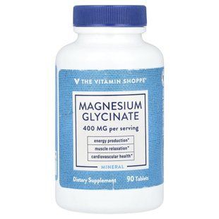 The Vitamin Shoppe, Magnesium Glycinate, 400 mg, 90 Tablets (200 mg per Tablet) купить в Киеве и Украине