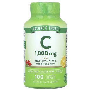 Nature's Truth, Vitamin C Plus Bioflavonoids & Wild Rose Hips, 100 Coated Caplets купить в Киеве и Украине