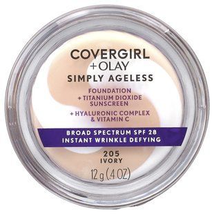 Covergirl, Olay Simply Ageless, Foundation, SPF 28, 205 Ivory, 0.4 oz (12 g) купить в Киеве и Украине