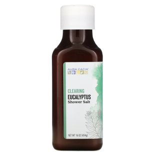 Соль для душа, очищающий эвкалипт, Shower Salt, Clearing Eucalyptus, Aura Cacia, 454 г купить в Киеве и Украине