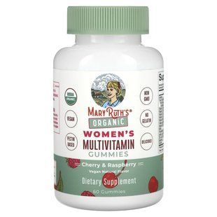 MaryRuth's, Органічні мультивітаміни для жінок, вишня й малина, 60 жувальних таблеток