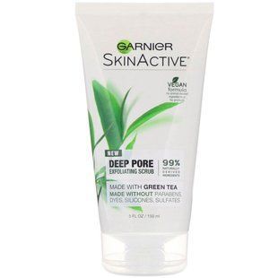 Отшелушивающий скраб с зеленым чаем для глубокого очищения пор, SkinActive, Garnier, 150 мл купить в Киеве и Украине