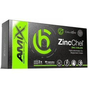 AMIX ChelaZone ZincChel Zinc Bisglycinate Chelate 90 capsules