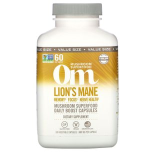 Ежовик гребенчатый Om Mushrooms (Lion's Mane) 667 мг 180 капсул купить в Киеве и Украине