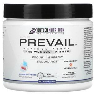 Cutler Nutrition, Prevail, Pre-Workout Primer, Rainbow Freeze, 7.69 oz (218 g)