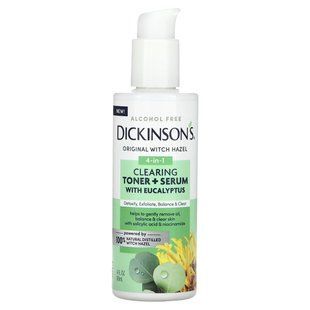 Dickinson Brands, Original Witch Hazel, 4-in-1 Clearing Toner + Serum with Eucalyptus, Alcohol Free, 4 fl oz (118 ml) купить в Киеве и Украине