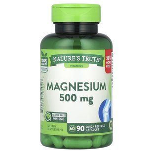 Nature's Truth, Magnesium , 500 mg, 90 Quick Release Capsules купить в Киеве и Украине