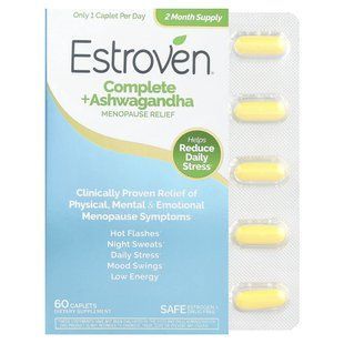 Estroven, Complete iHerb, средство для поддержки при менопаузе, с ашвагандой, 60 капсул купить в Киеве и Украине