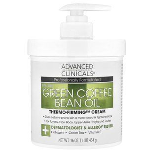 Масло необжаренных кофейных зерен, термоукрепляющий крем, Advanced Clinicals, 16 унций (454 г) купить в Киеве и Украине