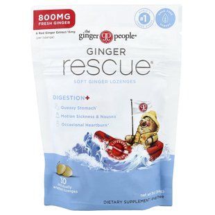 The Ginger People, Ginger Rescue&reg;, Soft Ginger Lozenges, 30 Individually Wrapped Lozenges